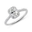 Halo ring 14ct white gold with diamonds