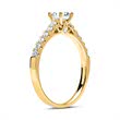 14 quilates anillo de compromiso de oro con diamantes