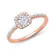 Halo ring 14ct rose gold with diamonds