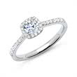 18ct white gold halo ring with diamonds