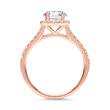 Halo Ring 14ct Rose Gold With Diamonds