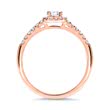 14 karaat roségouden halo ring met Diamanten