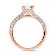 14 quilates anillo de oro rosa con diamantes