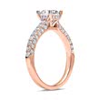 14 quilates anillo de oro rosa con diamantes