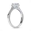 Halo ring 18ct white gold with diamonds