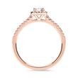 Halo ring 14 karaat roségoud met Diamanten