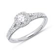 Halo ring 14ct white gold with diamonds