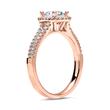 Anillo halo de oro rosa 18 quilates con diamantes