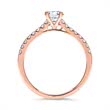 Anillo 14 quilates oro rosa con diamantes