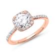 14 quilates anillo de oro rosa con diamantes