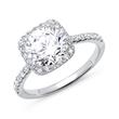 Halo ring 14ct white gold with diamonds