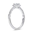 18ct white gold halo ring with diamonds