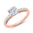 14ct rose gold engagement ring with diamonds