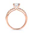 14ct rose gold engagement ring with diamonds