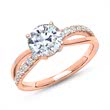 18ct rose gold ring with diamonds