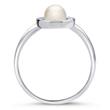 White Gold Ring With Pearl And 2 Diamonds 0,014ct
