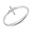 14ct white gold ring cross with 6 diamonds 0,03ct