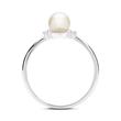 14ct white gold ring bead 2 diamonds 0,034ct