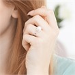 585er Weißgold-Ring Perle 4 Diamanten 0,028 ct.