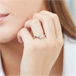 Anillo de mujer 14 quilates oro blanco 3 diamantes 0,16 ct.