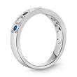 Ring 14ct white gold diamonds 0,030 hoops. sapphires 0,188ct