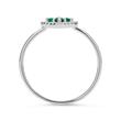 Ring white gold emeralds diamonds 0,09ct