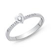 Ladies ring 14ct white gold diamond 0,086ct