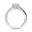 14ct white gold halo ring with diamonds