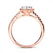 Halo ring 14ct rose gold with diamonds