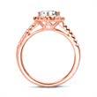 Halo ring 18ct rose gold with diamonds