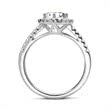 Halo ring 18ct white gold with diamonds