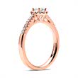 Halo ring 18ct rose gold with diamonds