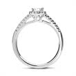 Halo ring 14ct white gold with diamonds