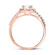 14ct rose gold engagement ring with diamonds