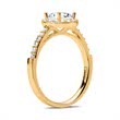 14 Karaat Gouden Halo Ring Met Diamanten Dr0302-14Kg