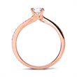 Ring 14ct rose gold with diamonds