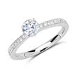 Ring 14ct white gold with diamonds