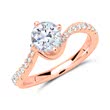 18ct rose gold ring with diamonds