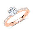 14ct rose gold ring with diamonds