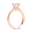 14 quilates anillo de oro rosa con diamantes