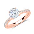 Anillo 14 quilates oro rosa con diamantes