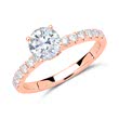 14ct rose gold ring with diamonds