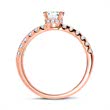 14 quilates anillo de oro rosa con diamantes