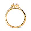 Halo ring 14ct gold with diamonds