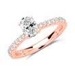 Diamond ring 14ct pink gold