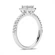 14ct white gold halo ring with diamonds