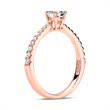 Ring 14ct rose gold with diamonds