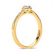 14 karaat gouden halo ring druppel Diamanten