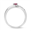 14ct white gold ring ruby and 10 diamonds
