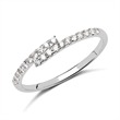 Ring 14ct white gold with 21 brilliants